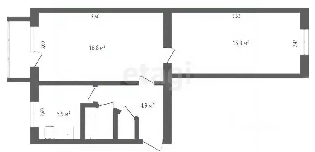 2-к кв. Вологодская область, Вологда ул. Чернышевского, 112 (44.2 м) - Фото 2