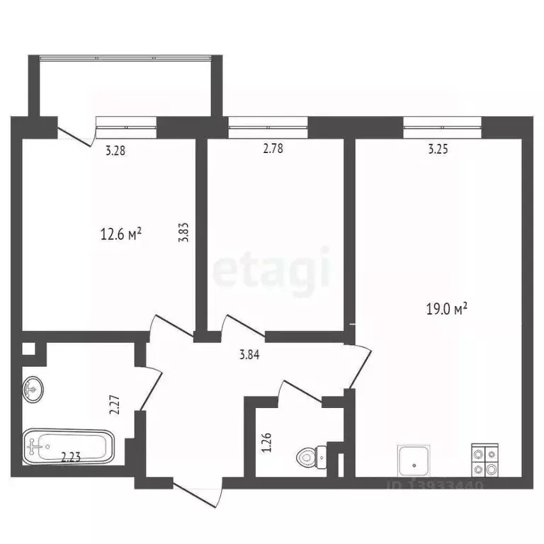 2-к кв. Тюменская область, Тюмень ул. Фармана Салманова, 12 (58.2 м) - Фото 2