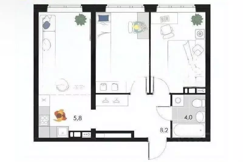 1-к кв. Пермский край, Пермь Магистральная ул., 86Б (38.0 м) - Фото 1