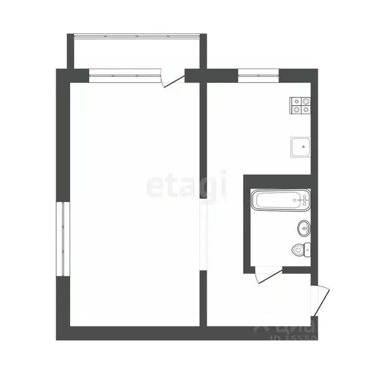 1-к кв. Самарская область, Самара Революционная ул., 89 (30.8 м) - Фото 1