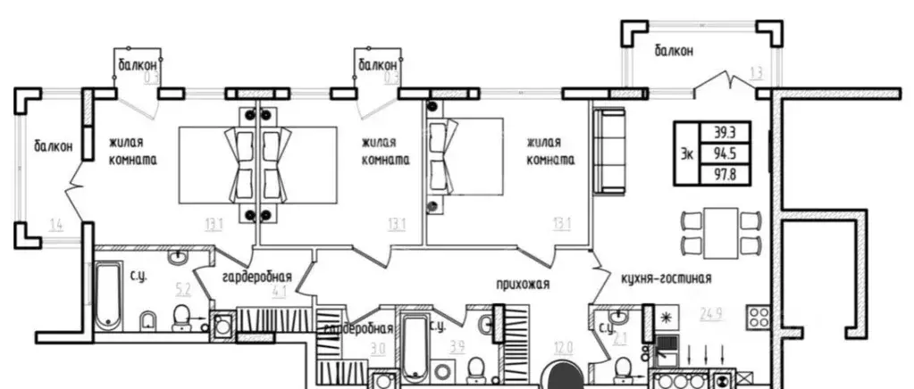 3-к кв. Калининградская область, Калининград ул. Дубовая Аллея, 3Ак2 ... - Фото 1