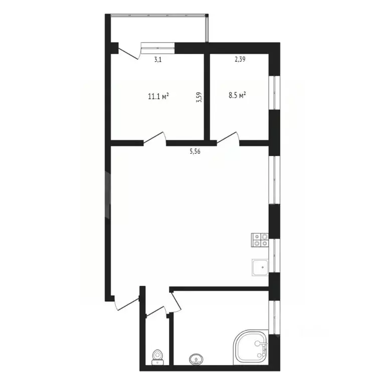 2-к кв. Тюменская область, Тюмень ул. Тимирязева, 141 (60.1 м) - Фото 1