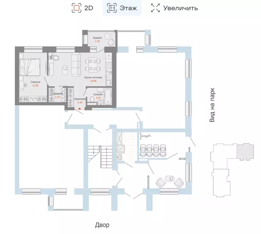 2-к кв. Кировская область, Киров Урванцево мкр, Знак жилой комплекс ... - Фото 2