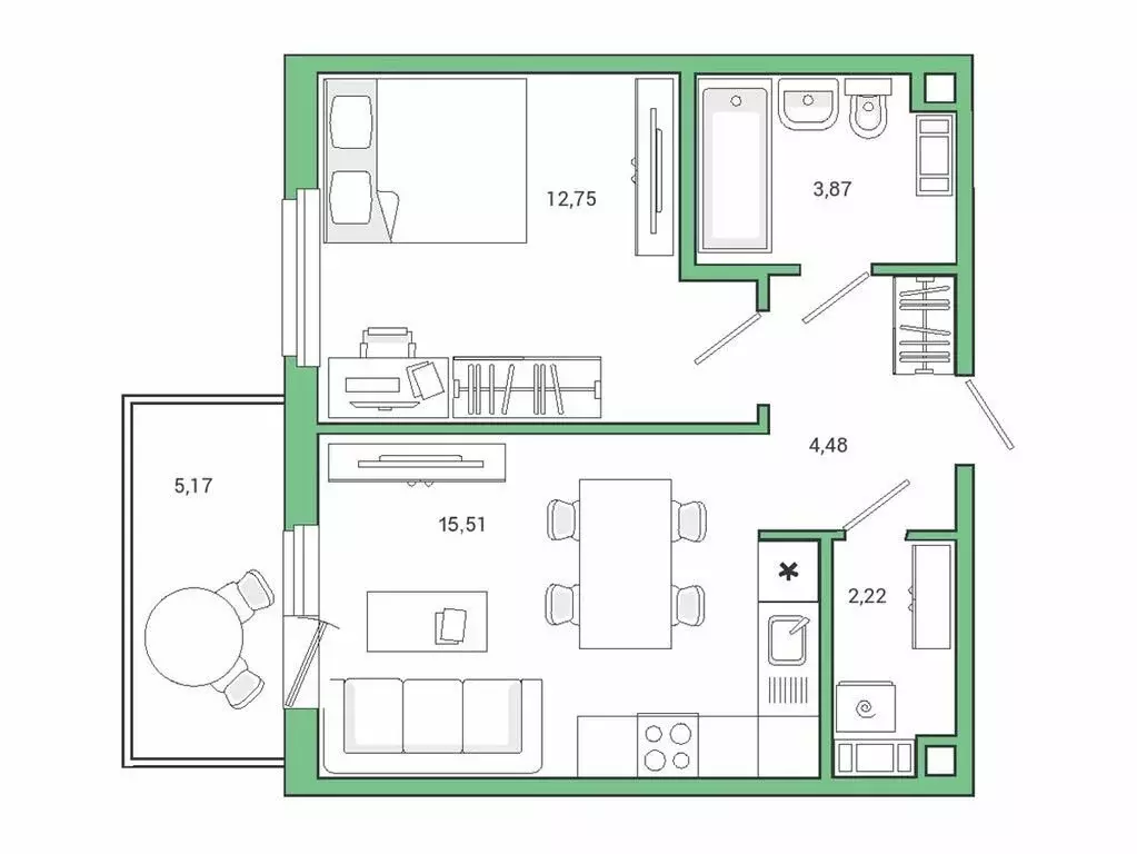 1-комнатная квартира: Гатчина, микрорайон Въезд, жилой комплекс IQ ... - Фото 1