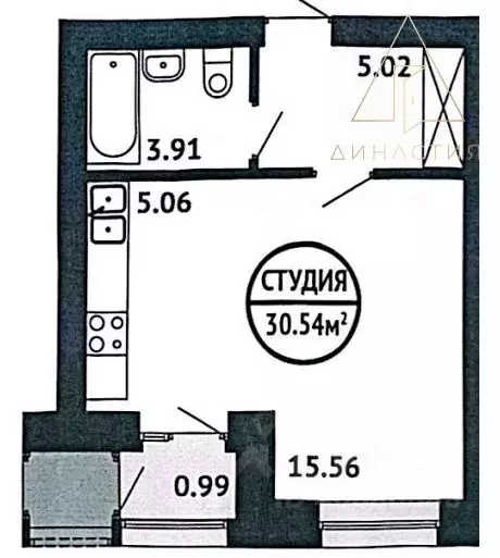 Студия Башкортостан, Уфа ул. Даяна Мурзина, 13 (30.54 м) - Фото 0