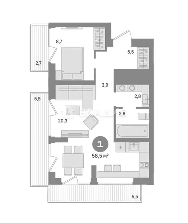 2-к кв. Москва Квартал Издание жилой комплекс (58.5 м) - Фото 0