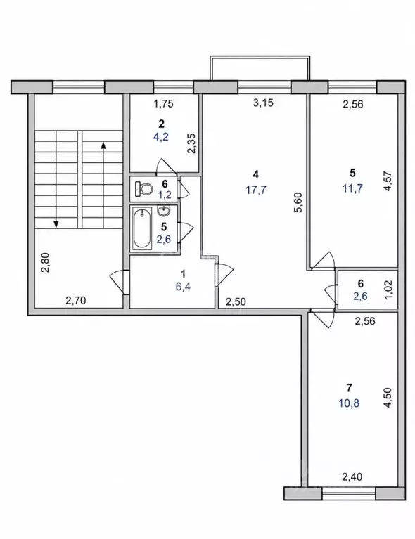 3-к кв. Иркутская область, Иркутск ул. Баумана, 220 (60.0 м) - Фото 2
