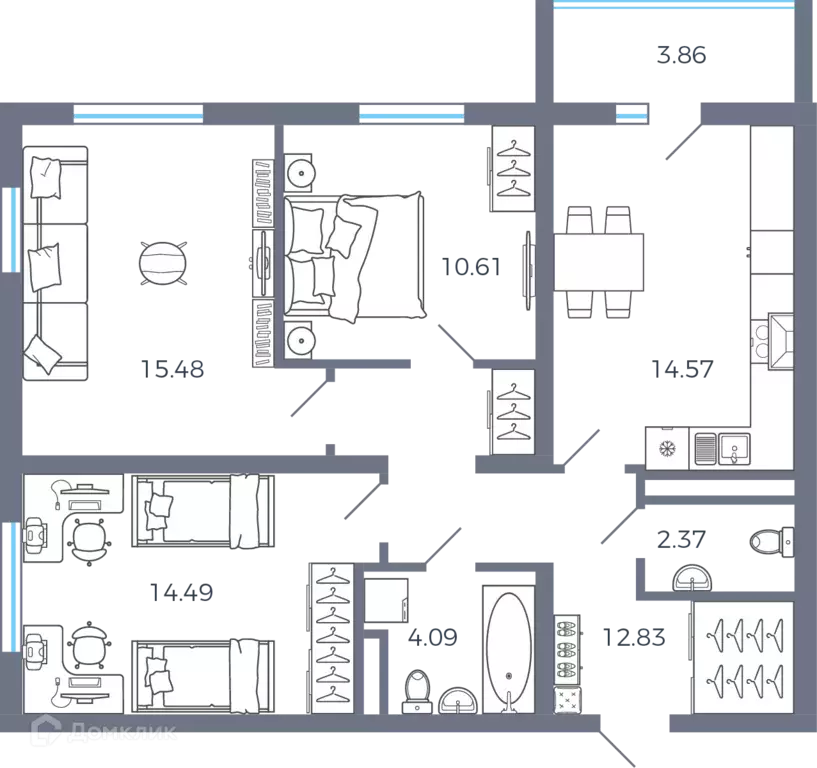 Продаётся 3-к квартира, 76.2 м - Фото 0