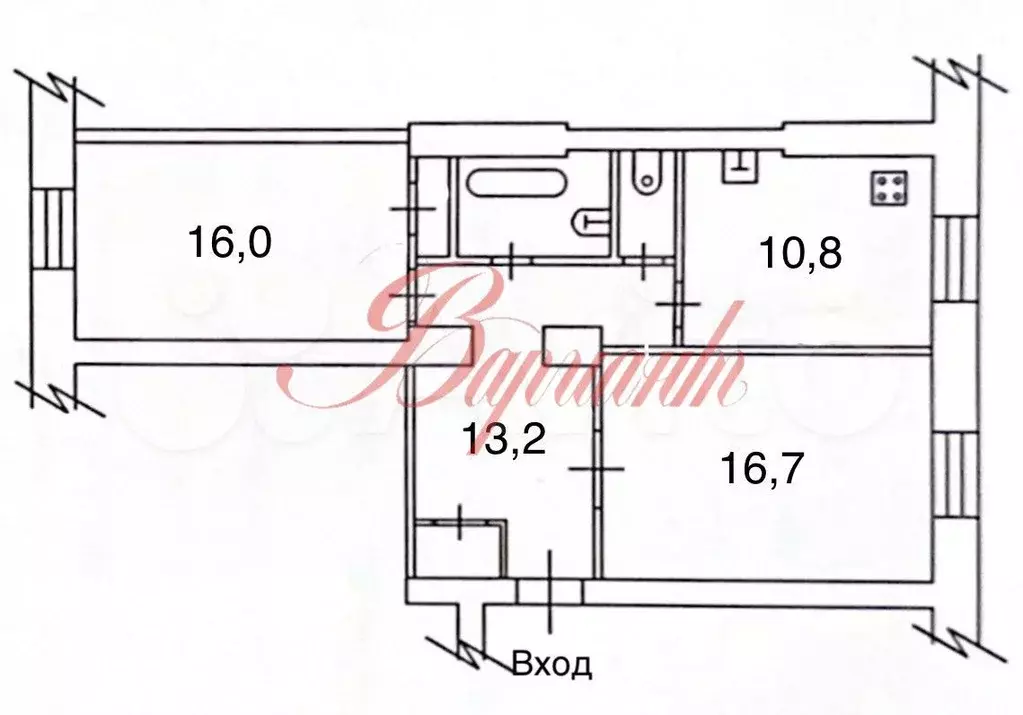 2-к. квартира, 63,6 м, 2/4 эт. - Фото 0