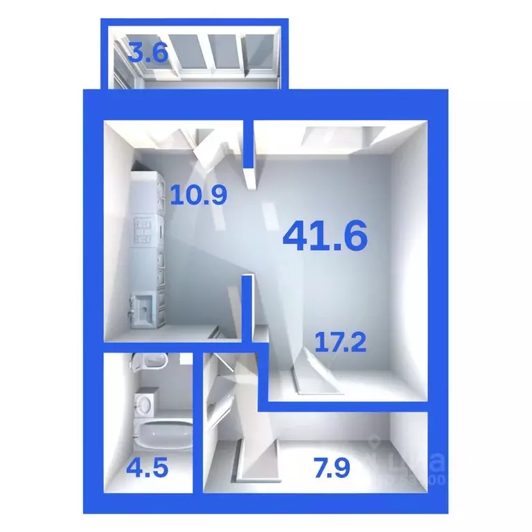 1-к кв. Псковская область, Псковский район, Завеличенская волость, д. ... - Фото 1