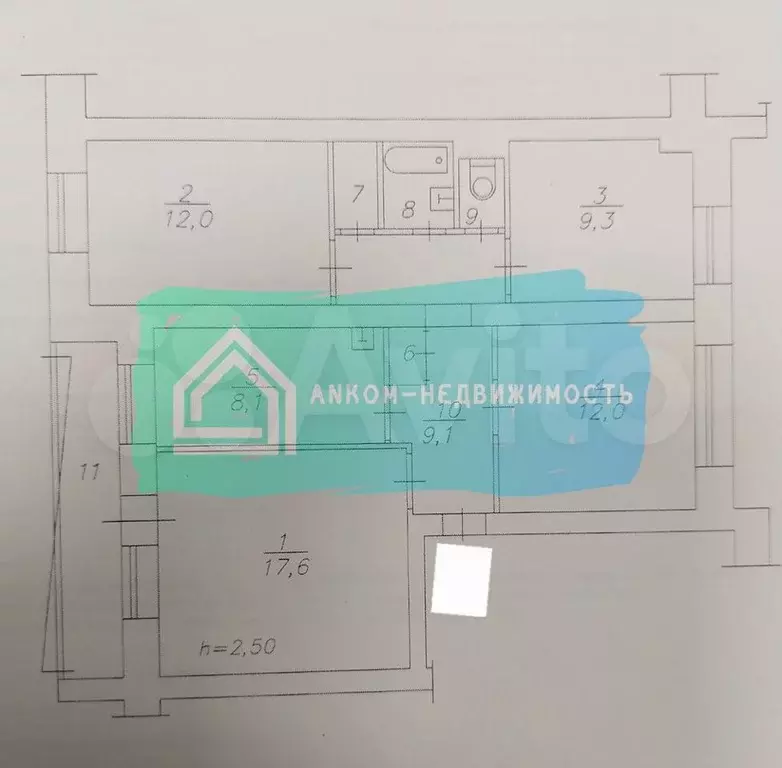 4-к. квартира, 78 м, 1/5 эт. - Фото 1