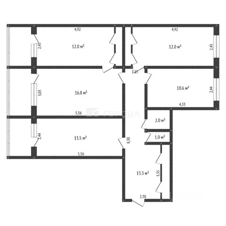 4-к кв. Алтайский край, Барнаул Докучаево мкр, ул. Шукшина, 24 (90.0 ... - Фото 1