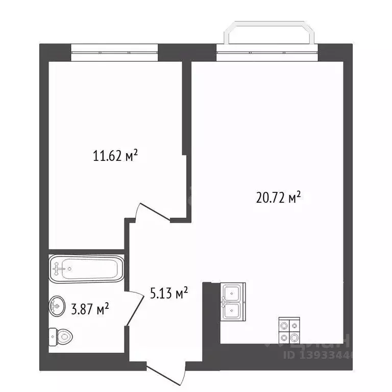1-к кв. Тюменская область, Тюмень ул. Фармана Салманова, 3 (37.1 м) - Фото 2