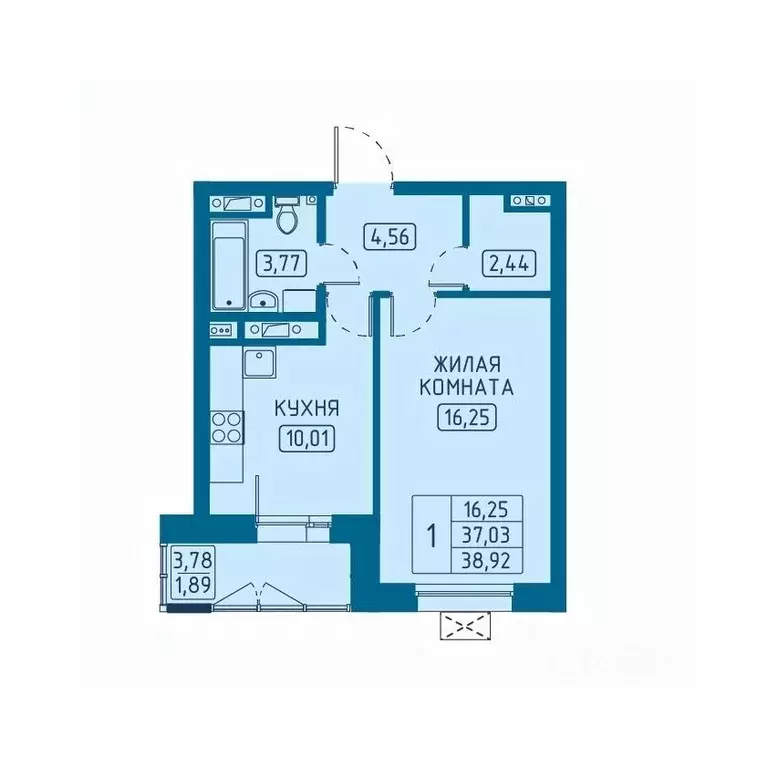 1-к кв. Красноярский край, Красноярск Свободный просп. (38.92 м) - Фото 1