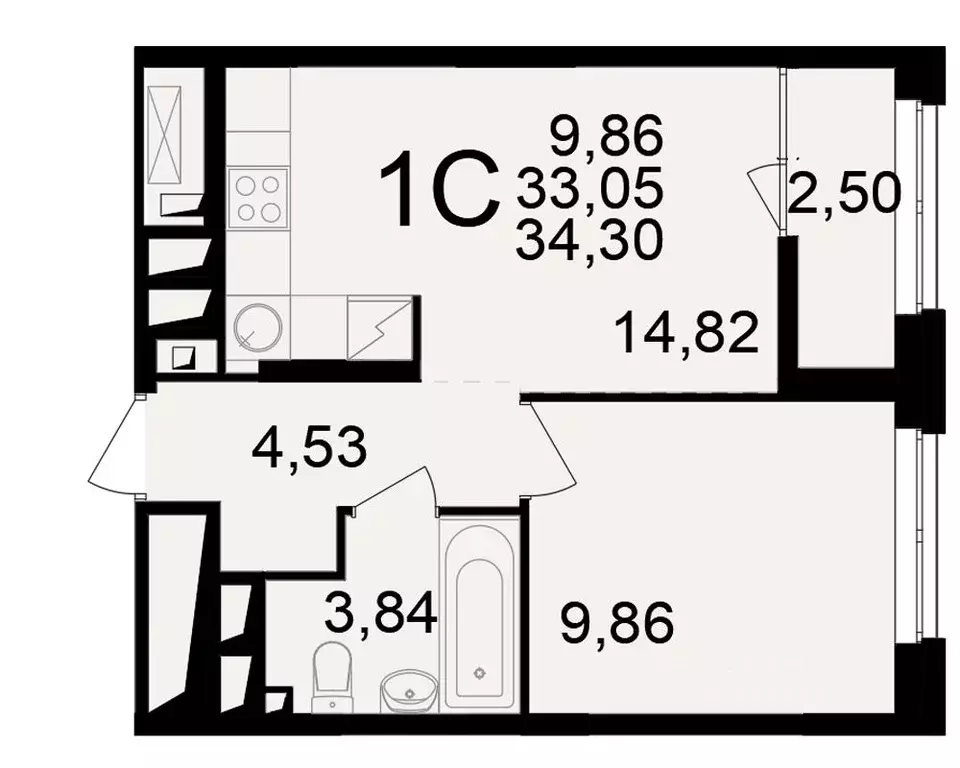 1-к кв. Рязанская область, Рязань ул. Чкалова (33.05 м) - Фото 1