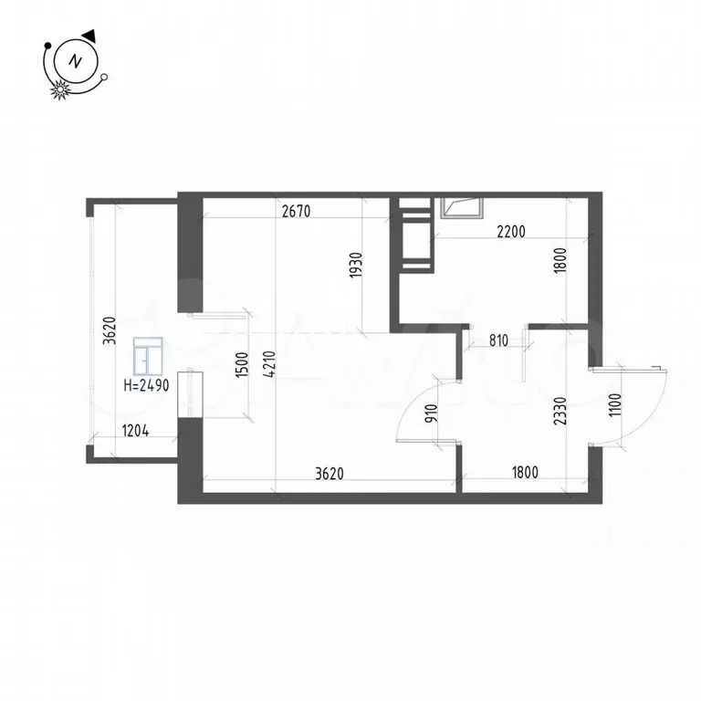 Квартира-студия, 23,3 м, 10/12 эт. - Фото 1