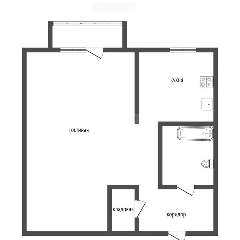 1-комнатная квартира: Бакал, улица Трегубенковых, 4 (32.4 м) - Фото 1
