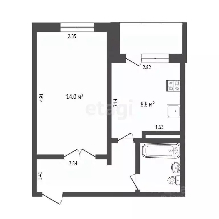 1-к кв. Тюменская область, Тюмень ул. Мебельщиков, 4 (31.8 м) - Фото 0