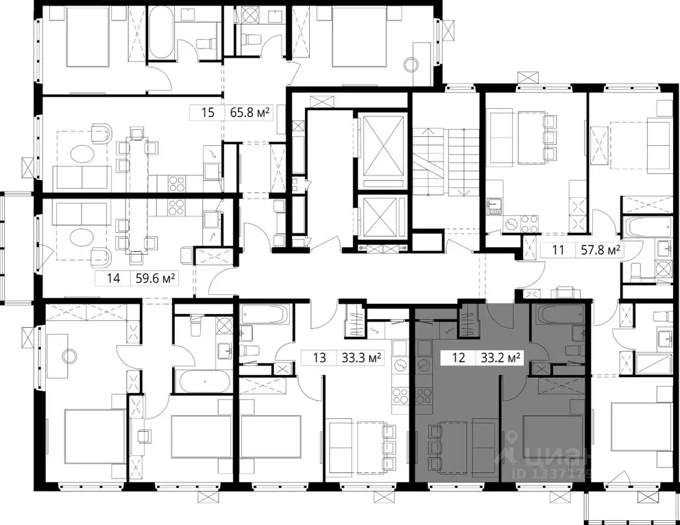 1-к кв. Московская область, Ленинский городской округ, д. Сапроново, ... - Фото 2
