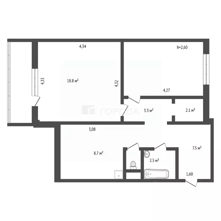2-к кв. Алтайский край, Барнаул Взлетная ул., 51 (55.8 м) - Фото 1