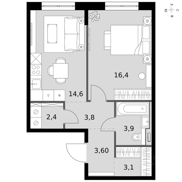 Студия Татарстан, Казань Даурская ул., 2А (47.8 м) - Фото 1