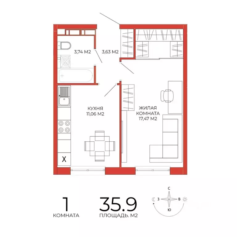 1-к кв. Пензенская область, Пенза ул. Яшиной, 18 (35.9 м) - Фото 1