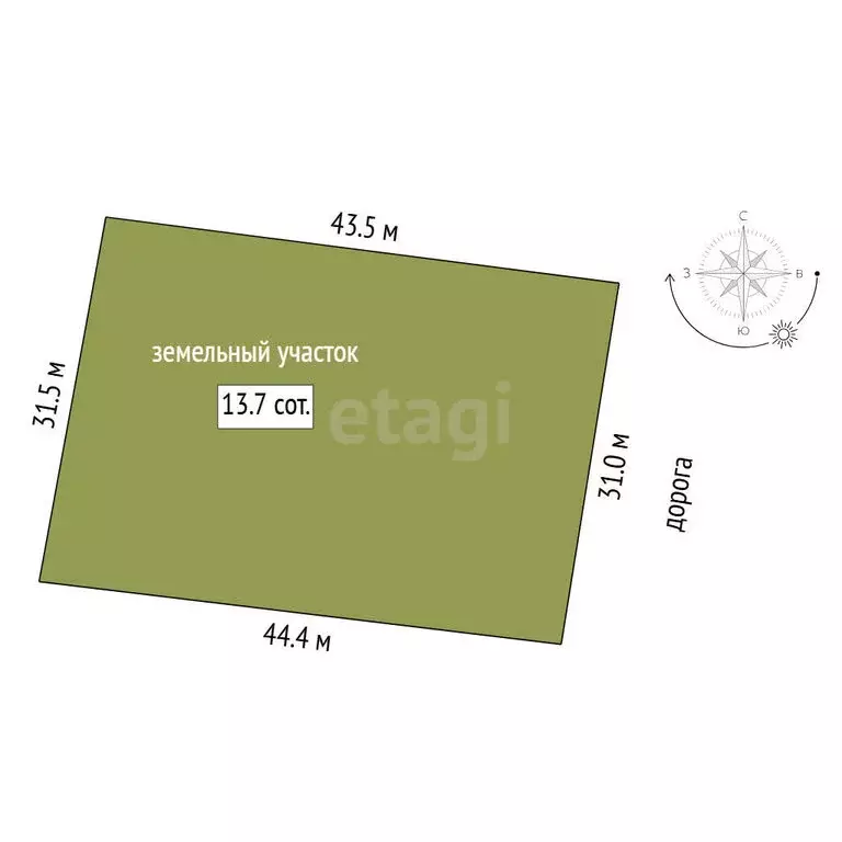 Участок в Тюменский муниципальный округ, ДНТ Дачи Хюгге (13.7 м) - Фото 1