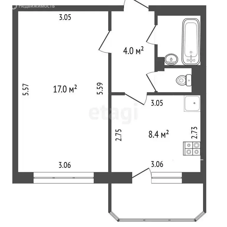 1-комнатная квартира: Чебоксары, улица П.В. Дементьева, 18к3 (33 м) - Фото 1