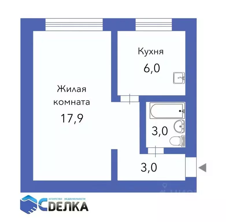 1-к кв. Амурская область, Благовещенск ул. Островского, 12 (30.2 м) - Фото 1