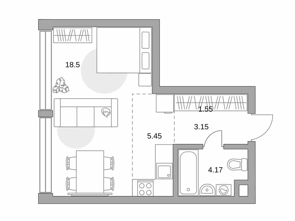 1-комнатная квартира: Москва, ул. Народного Ополчения (32.82 м) - Фото 1