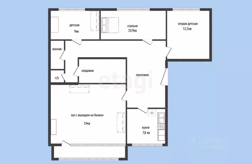 3-к кв. Смоленская область, Смоленск ул. Строгань, 9 (76.9 м) - Фото 1
