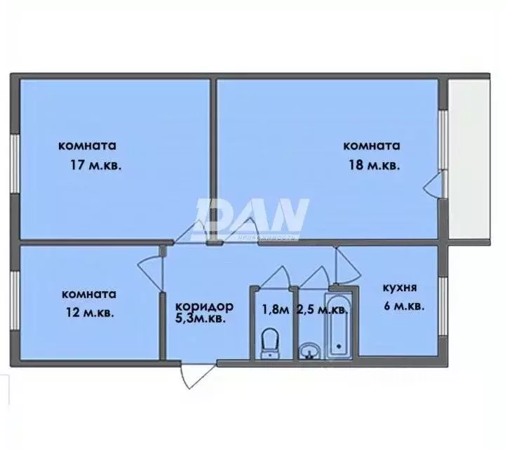 3-к кв. Челябинская область, Челябинск ул. Суркова, 18 (63.2 м) - Фото 2