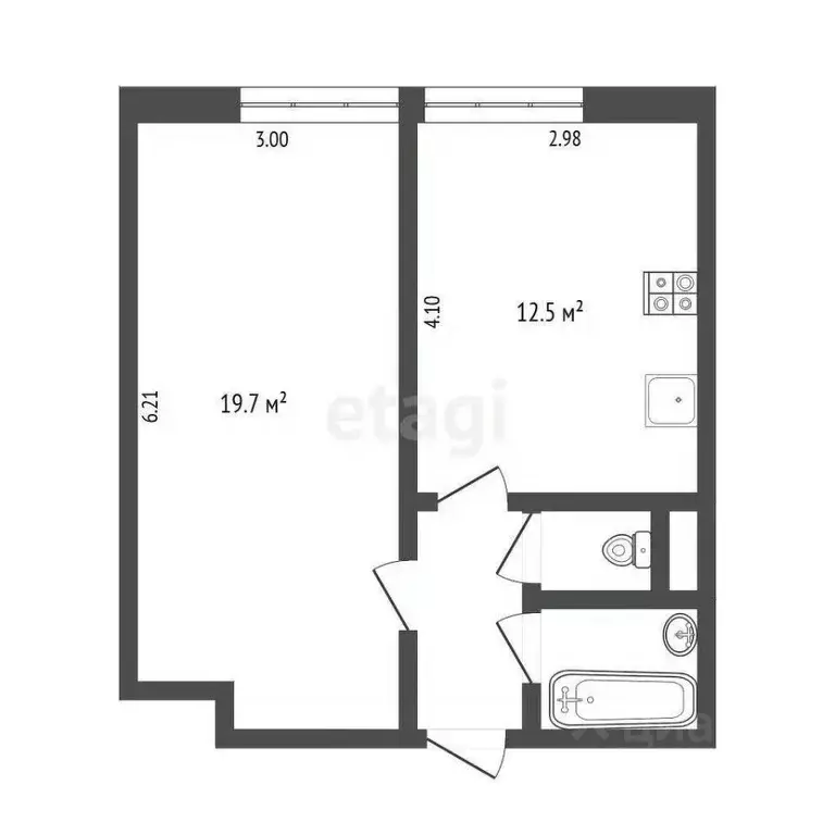 1-к кв. Москва проезд Шокальского, 55К2 (38.5 м) - Фото 2