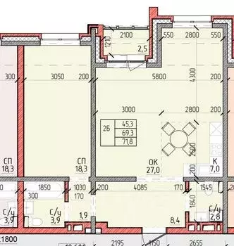 2-к кв. Иркутская область, Иркутск ул. Пушкина, 25 (71.8 м) - Фото 2