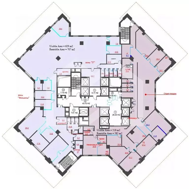 Помещение свободного назначения в Москва Павелецкая пл., 2С2 (582 м) - Фото 2