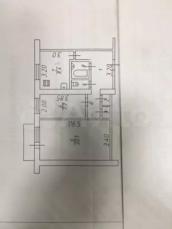 2-к. квартира, 50,1 м, 8/9 эт. - Фото 0