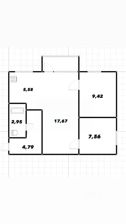 3-к кв. Ульяновская область, Ульяновск просп. Гая, 47А (48.0 м) - Фото 2