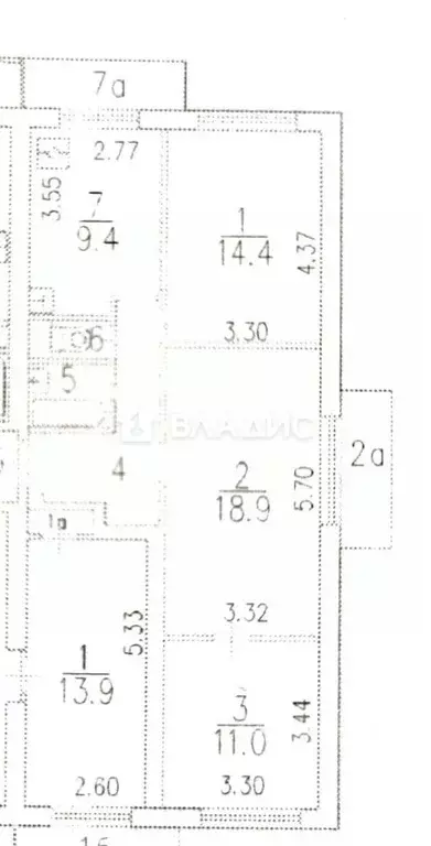 3-к кв. Москва Кавказский бул., 41К2 (64.8 м) - Фото 2