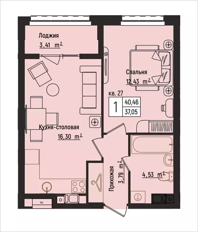 1-комнатная квартира: Нижний Новгород, Литературная улица, 5 (40.46 м) - Фото 1