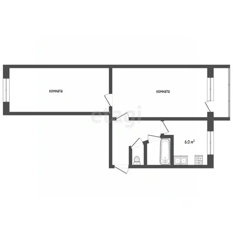 2-к кв. Вологодская область, Шексна рп, Шексна Южная мкр ул. ... - Фото 2