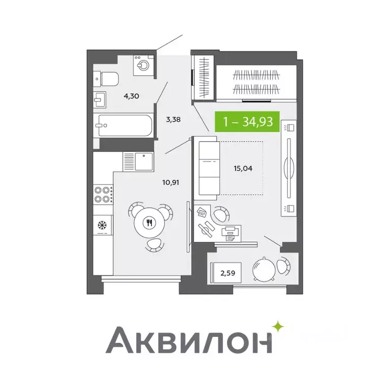 1-к кв. Архангельская область, Архангельск просп. Обводный Канал, 31 ... - Фото 1