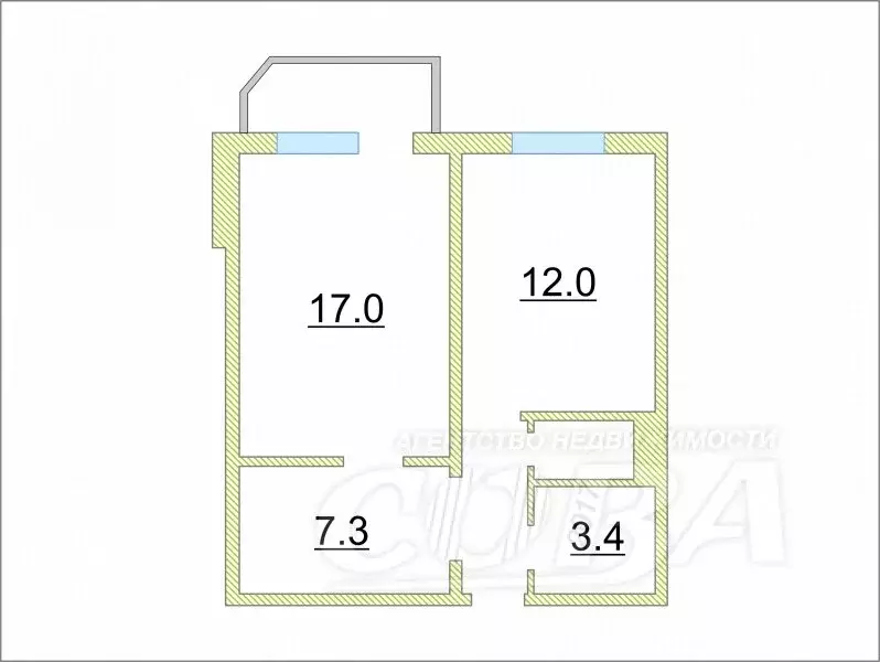 1-комнатная квартира: Тюмень, Широтная улица, 122 (44.9 м) - Фото 2