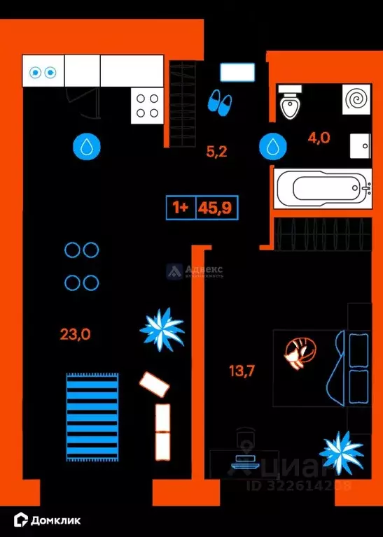 1-к кв. Тюменская область, Тюмень ул. Ветеранов Труда, 36к1 (45.9 м) - Фото 1