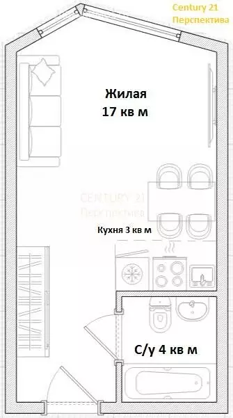 Квартира-студия: посёлок городского типа Томилино, микрорайон ... - Фото 1