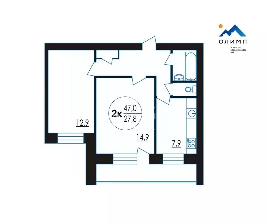 2-к кв. Вологодская область, Вологда Фрязиновская ул., 26 (47.0 м) - Фото 1