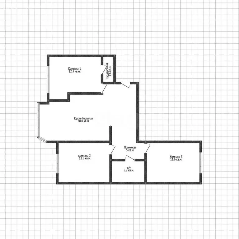 3-комнатная квартира: Краснодар, Российская улица, 74к2 (69.9 м) - Фото 0