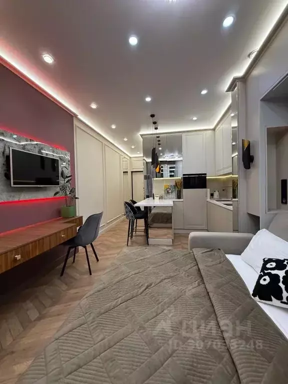 Студия Санкт-Петербург Октябрьская наб., 40 (25.0 м) - Фото 1