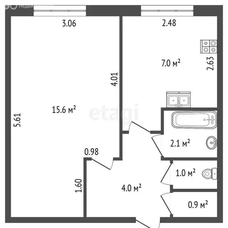 1-комнатная квартира: Санкт-Петербург, Северный проспект, 22 (30.6 м) - Фото 1