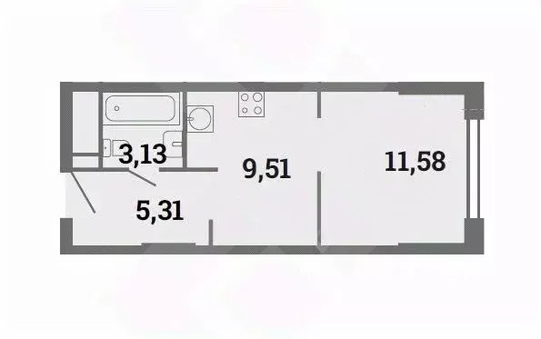 Студия Москва Шмитовский проезд, 39к6 (29.0 м) - Фото 1