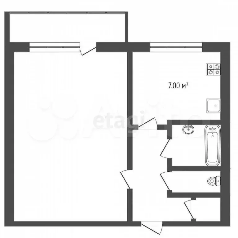 1-к. квартира, 38 м, 9/9 эт. - Фото 0